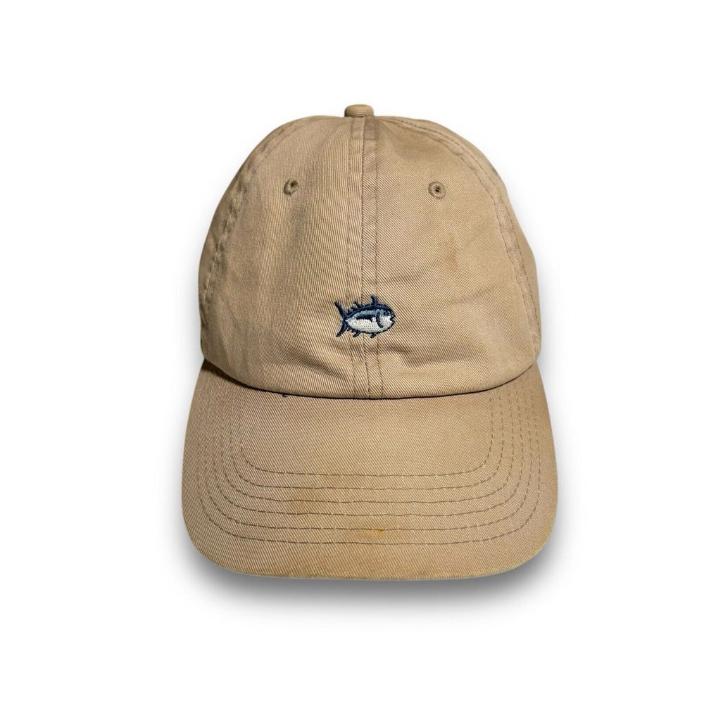 Southern Tide Men's The Skipjack Strap Back Adjustable Dad Hat Tan *Flaw